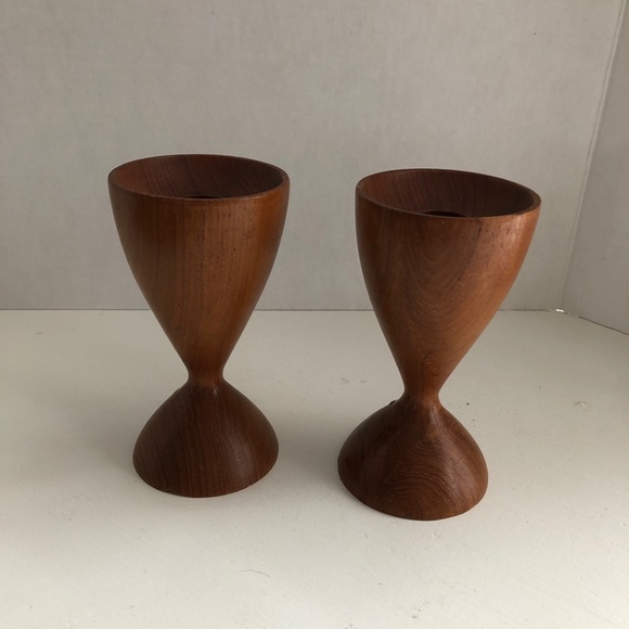 Other - Pair of Danish MCM wood candlesticks